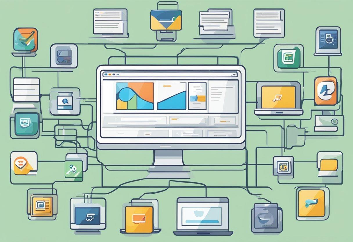 Uma tela de computador exibindo vários serviços populares de encurtamento de URL com seus logotipos e links encurtados